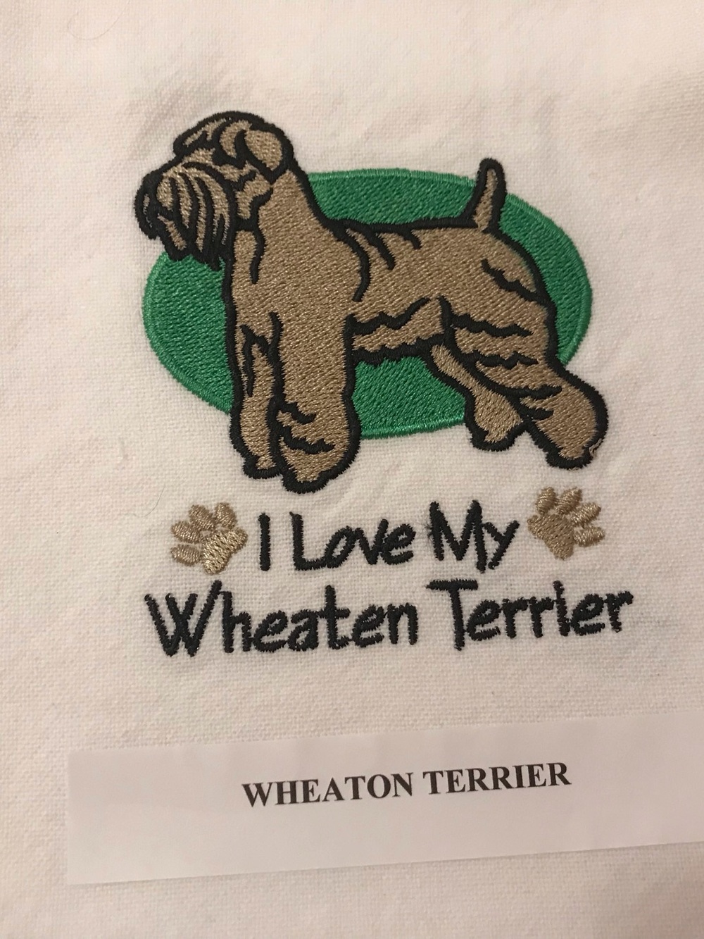 Wheaton Terrier Machine Embroidered Dish Towel